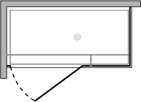 SMPOX + RCPFBT : Deux parois latérales fixes avec porte et profilé d'étanchéité (d'angle)