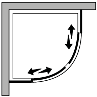 FRSC : Quart de rond avec 2 portes coulissantes
