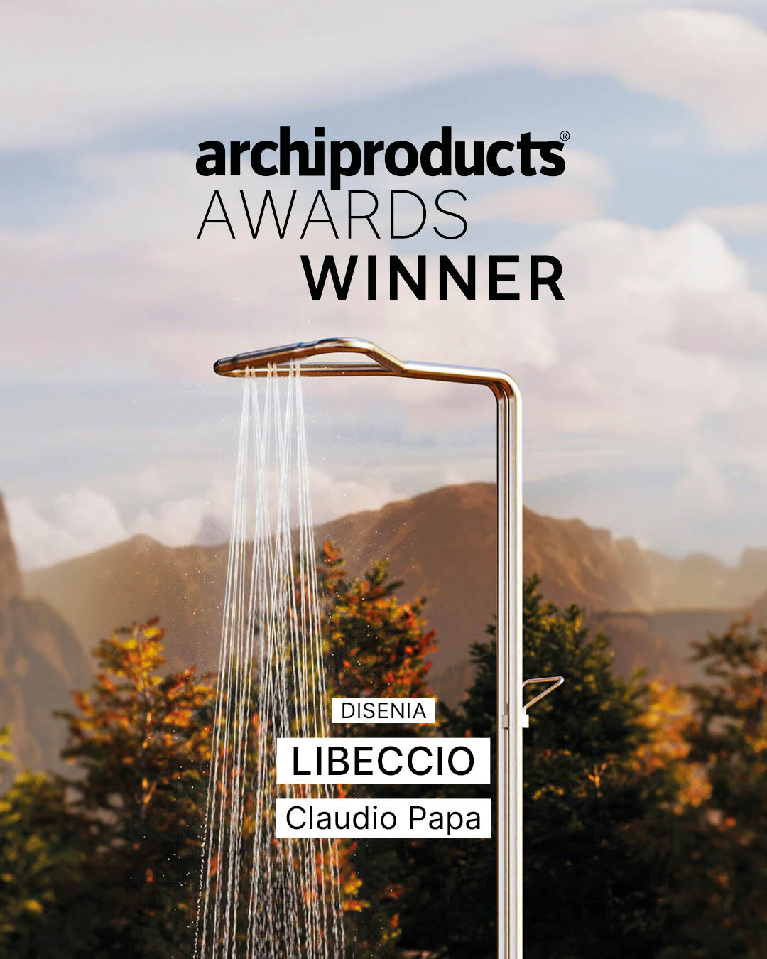 La colonne de douche Libeccio a été récompensée aux Archiproducts Design Awards 2024 - Disenia